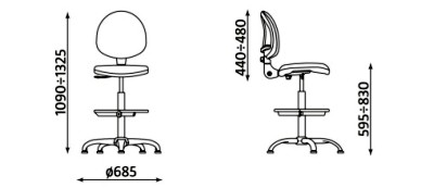 wymiary krzesła przemysłowego SMART